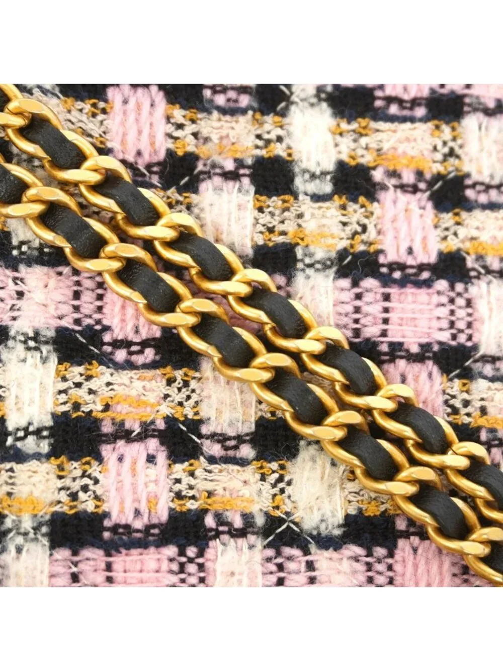 Chanel Shoulder Bag Tweed Multicolor Gold